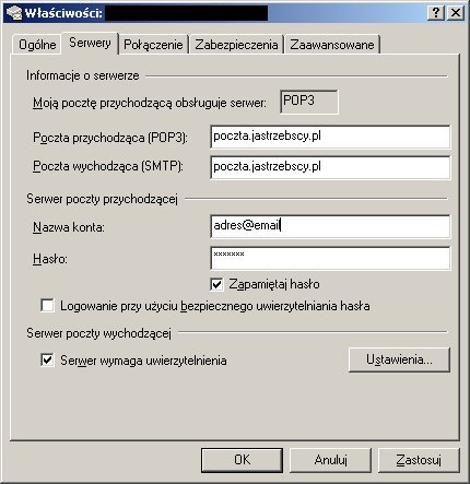 Outlook Express - konfiguracja serwera